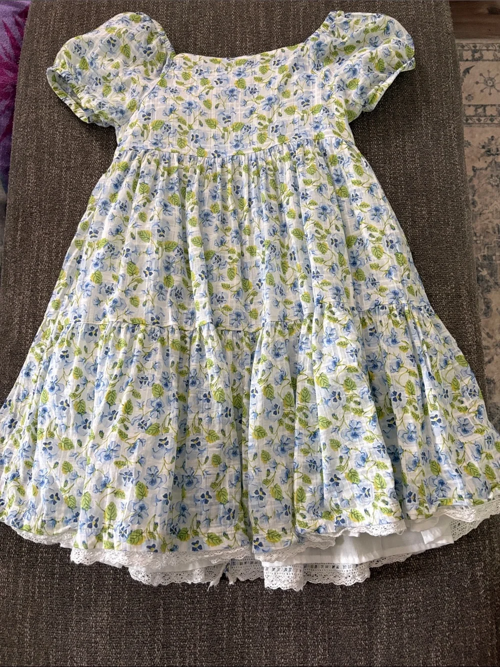 Joie Blue & Green Floral Button-Down Cotton Dress